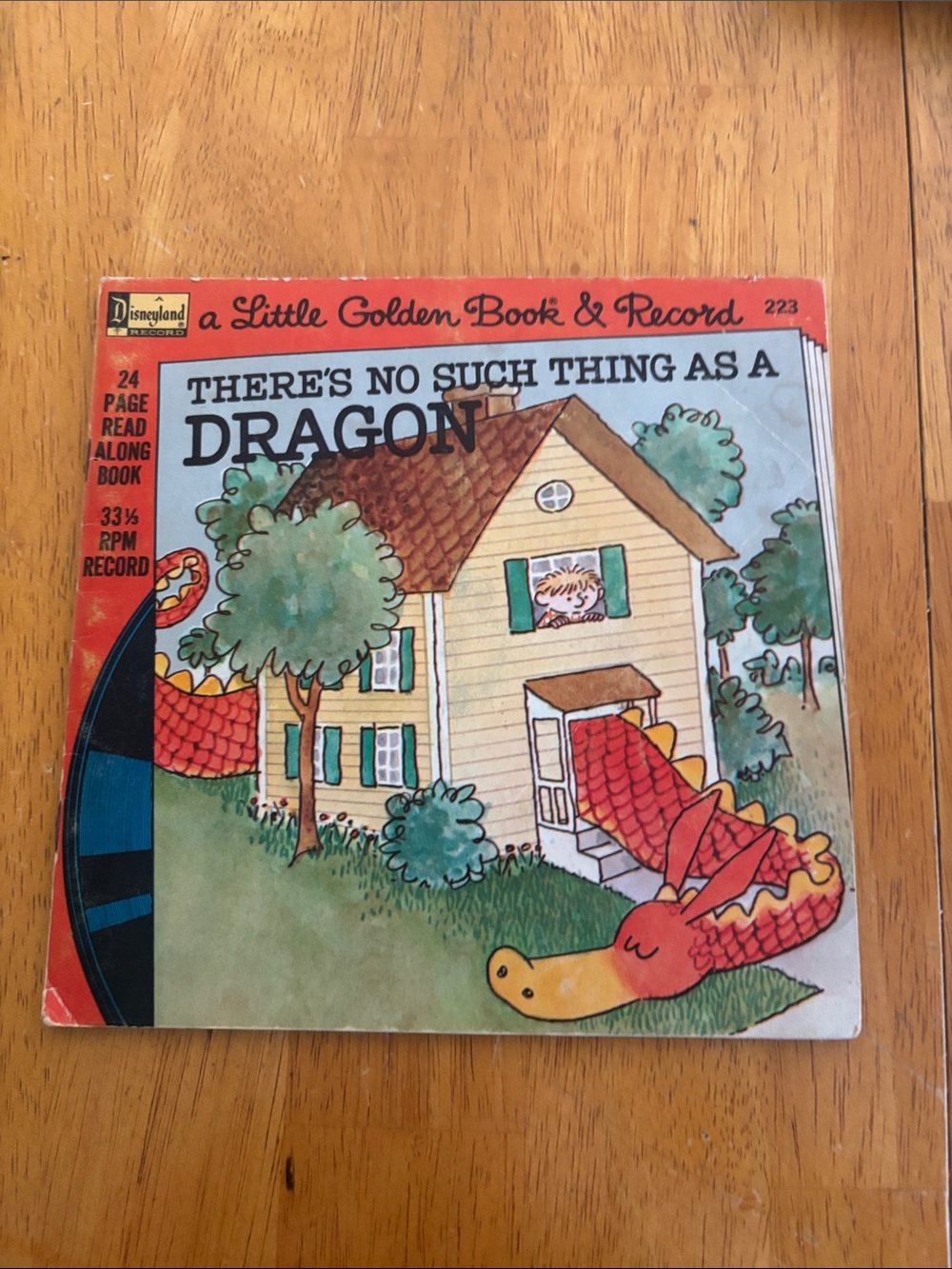 Disney Little Golden Book & Record There’s No Such Thing As A Dragon Vintage